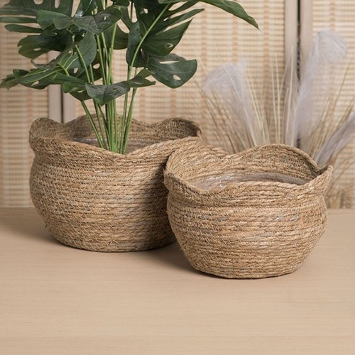 Rustic woven flower basket - rustic,