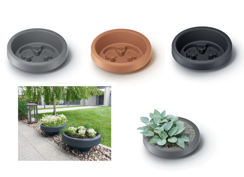 Low round planter - round, plant