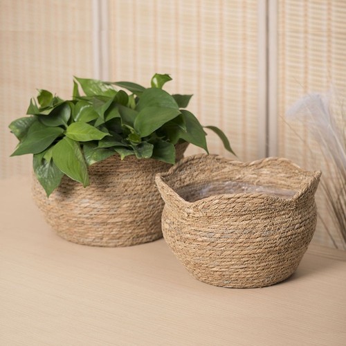 Woven flower basket with for - flower,