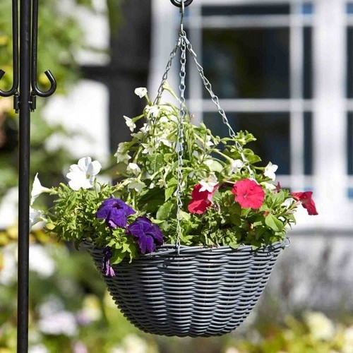 Grey hanging basket - 14",