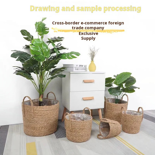 Nordic rattan straw - flower, pot